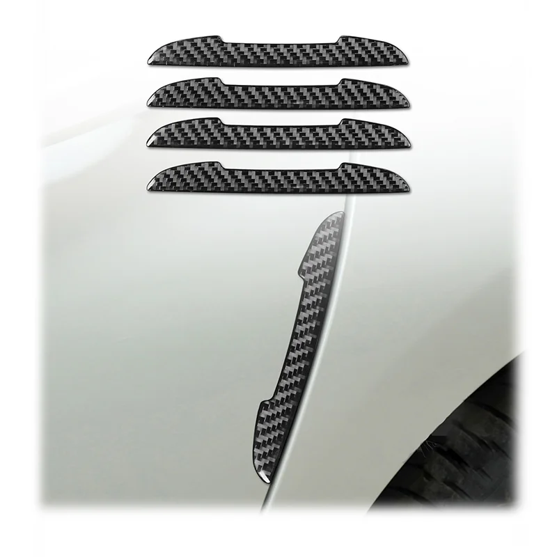 4pcs/set Carbon Fiber Car Door Edge Guard Protector Anti-Collision Strip Door Edge Trim Stickers
