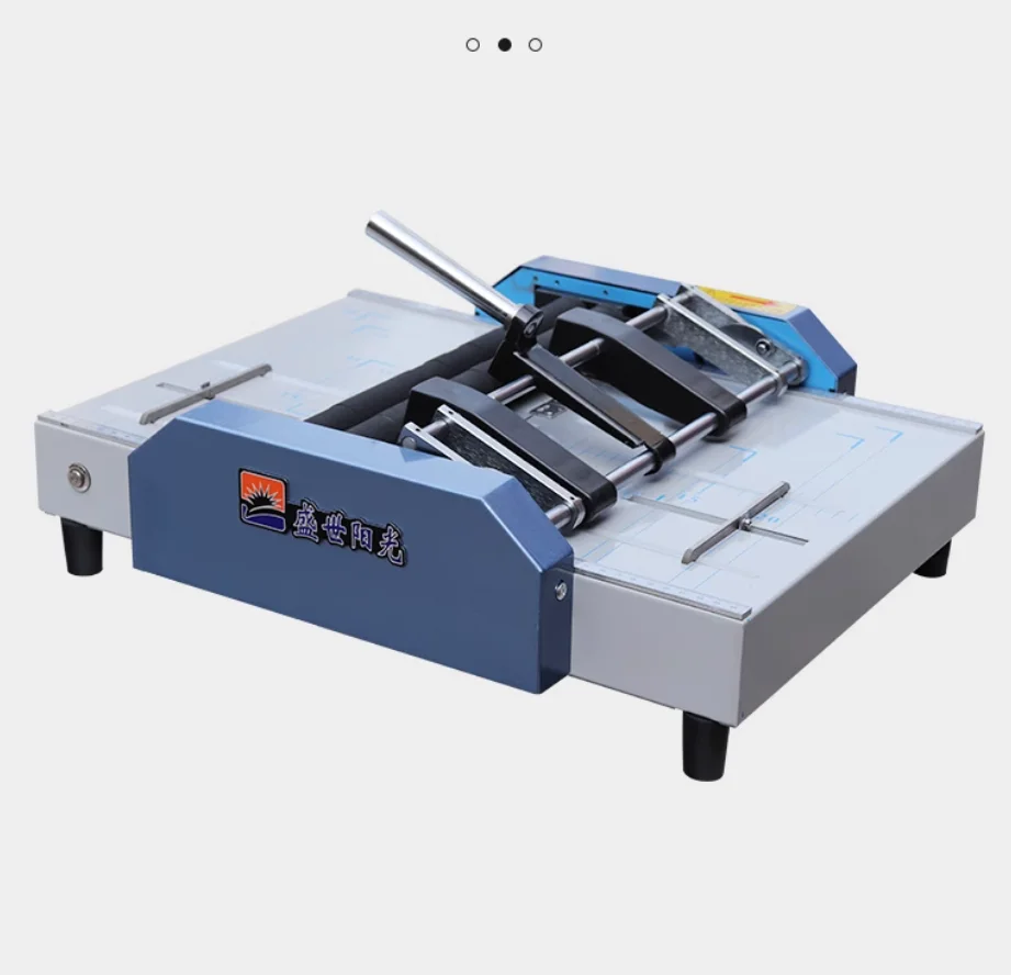 Semi-auto Saddle Stapler Machine Booklet Maker A3 Size Pamphlet Paper Folding + Staples 10boxes + 2 Stapling Heads