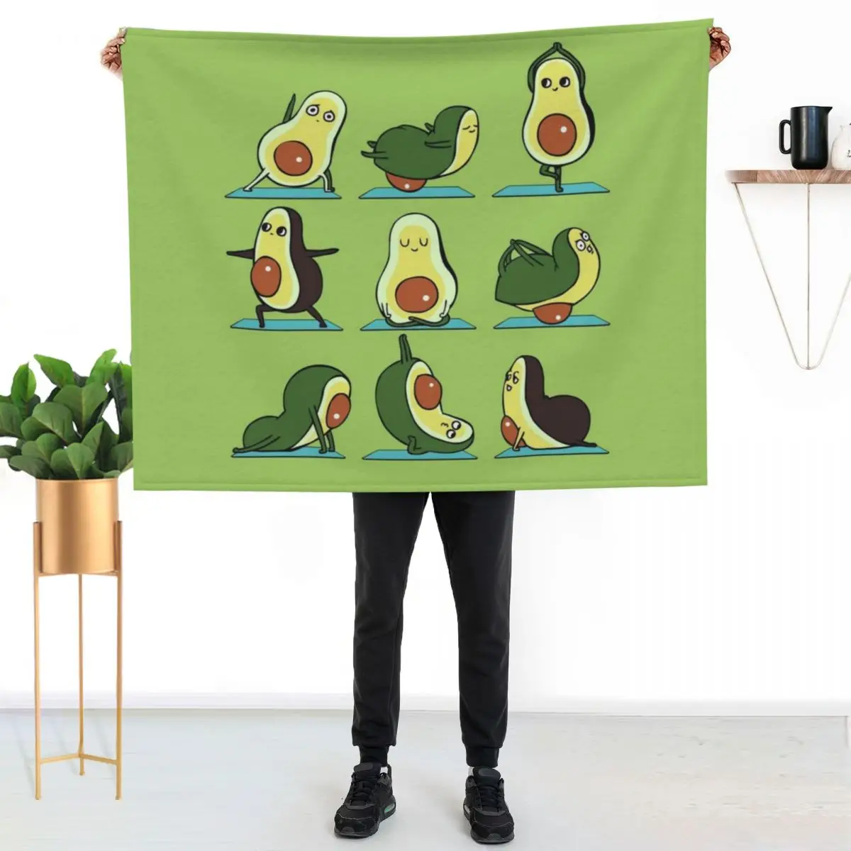 

Avocado Yoga Throw Blanket Stain Resistant Cozy Warm Blanket