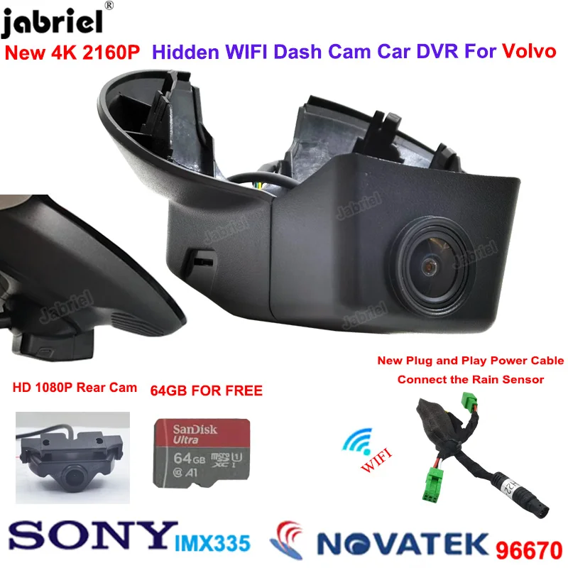 

For Volvo V40 2022 2021 2020 2019 2018 2017 2016 2015 2014 2013 2012 4K 2K Auto Wifi Car DVR Dash Cam Cameras Dual Lens Camera