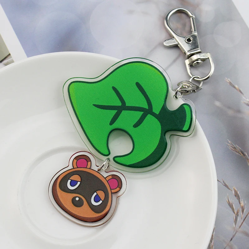 Game Animal Crossing Keychain Cartoon Acrylic Pendant Keyring Fans Accessories Chirstmas Badge Gifts