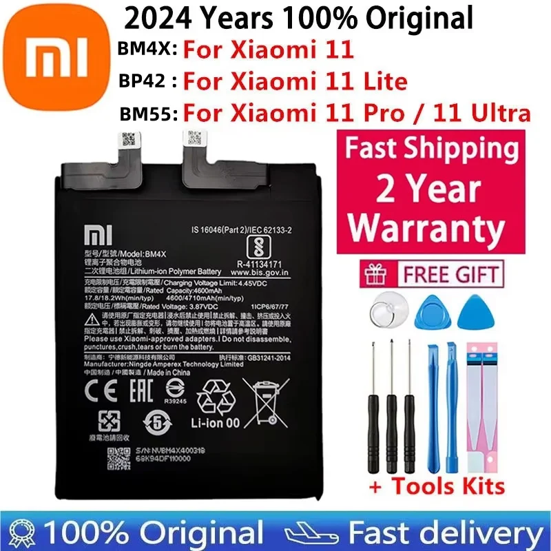 2024 Year 100% Original Battery BM4X BM55 BP42 For Xiaomi Mi 11 Mi11 Lite 11 Pro Ultra Replacement Batteries Fast Shipping