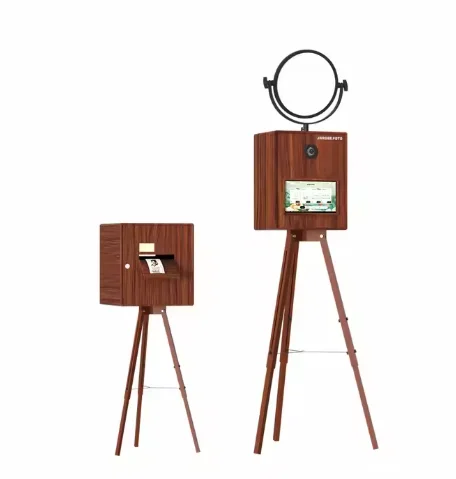 CustomizeVintage Wooden Split Interactive Instant Print Photo Booth With Touch Screen SLR/Camera Compatible For Events AndRental