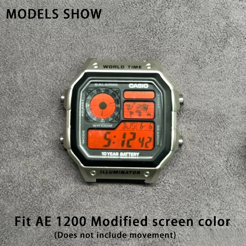 2PCS AE-1200 For Casio Small Square AE1200 AE1300 1400 Dial Modification Kit 3299 Movement Color Stickers DIY Screen accessories