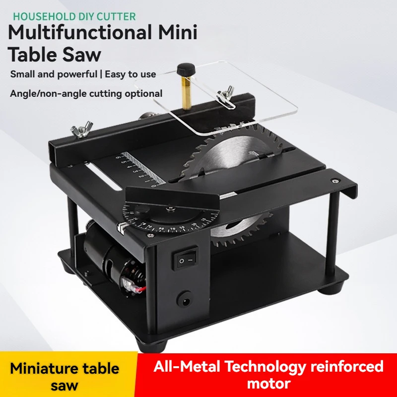 Multifunctional Mini Table Saw 110mm 0-90° Cutting For Metal Hardwood Plastic Acrylic DIY Woodworking Tool
