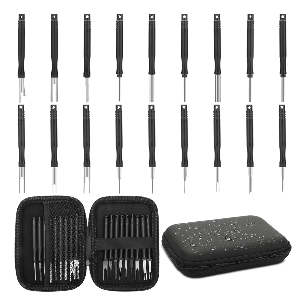 

Terminal Removal Tool Kit, 18PC Pin Extractor Tool Set Depinning Tool, Auto Electrical Wire Connector Pin Release Tool