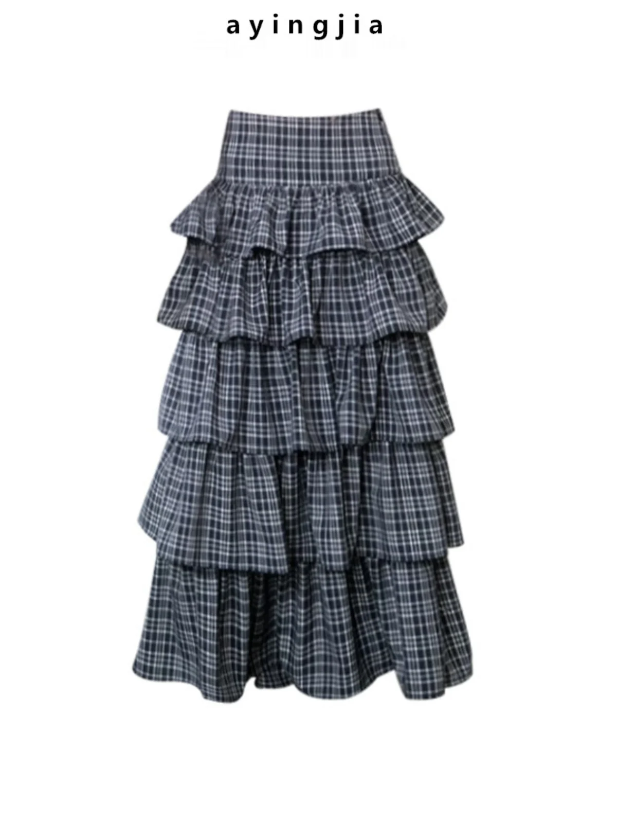 

Пышная длинная юбка в клетку для женщин, весенняя коллекция, многослойная, винтажная, для офиса, для фигуры типа «груша»