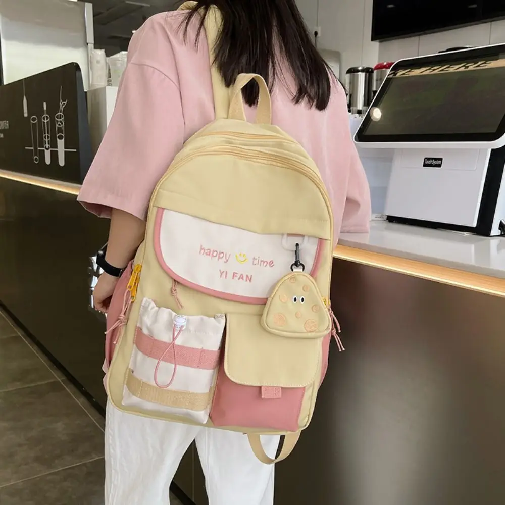 Lindas mochilas universitarias portátiles con bolsa en forma de queso, bolsas escolares de dibujos animados, bolso femenino colorido para niños al aire libre