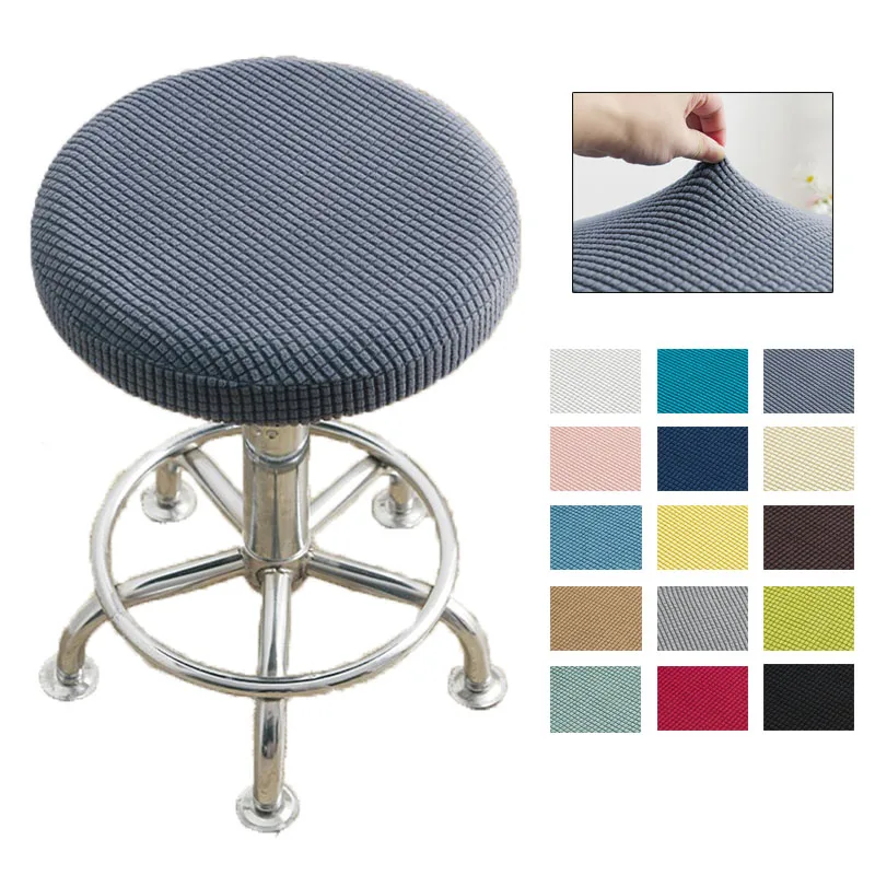 

Round Stool Seat Cover Polar Fleece Elastic Bar Stool Cover Anti-Dirty Barstool Slipcover Home Dining Chair Cover Protector