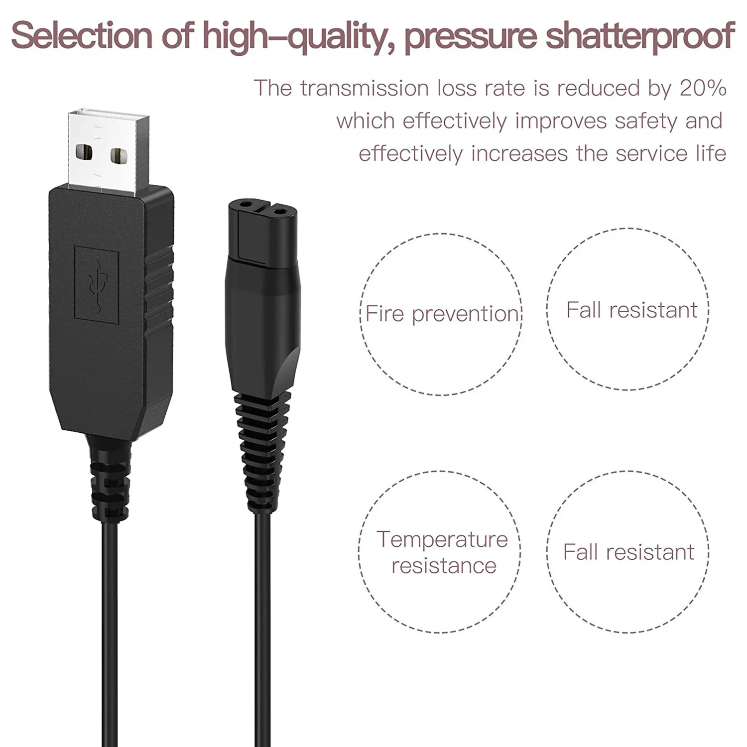 Cavo di ricarica USB 4.3V per Philips Norelco Oneblade QP2520 QP2520/90 QP2520/72 QP2520/70 rasoio serie A00390 Groomi All-in-One