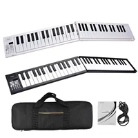 Miwayer Teclado de piano electrónico plegable de 61 teclas para principiantes, batería recargable incorporada, 25 canciones de demostración, 16 tonos y 100 ritmos