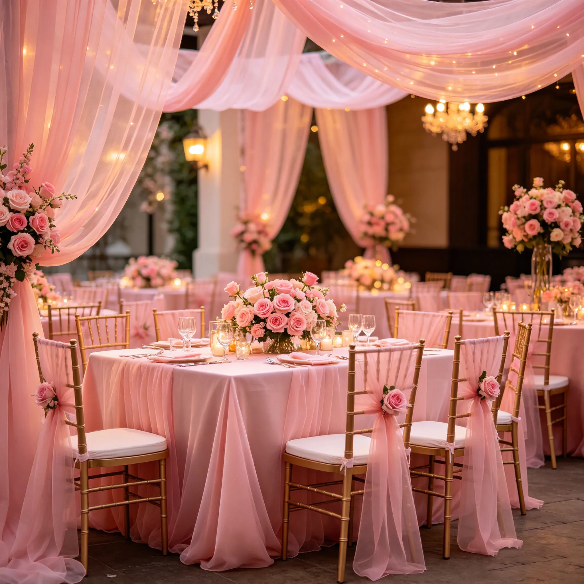 Wedding Tulle Chair Sashes, Sheer Wedding Aisle Chair Decorations Tulle Chairs Covers for Party Ceremony Reception Banquet Decor