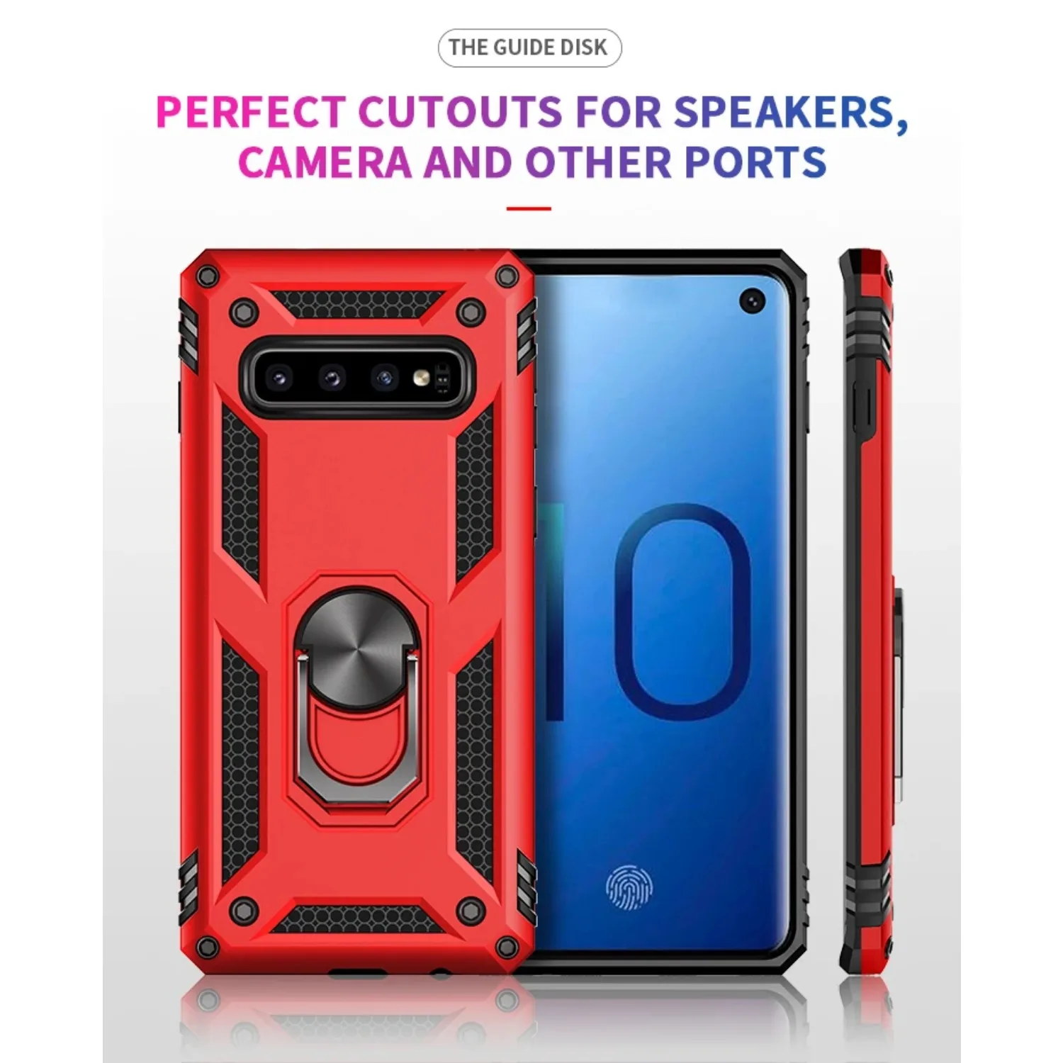 Armor Shockproof Ring Stand Holder Magnetic Case For Samsung Galaxy S7 S8 Plus S9 S9Plus S10 S10Plus S10E S10 5G Noto 8 9 Covers