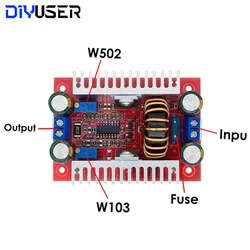 DIYUSER DC-DC 400W 15A Module Step-up Boost Converter Constant Current Power Supply LED Driver 8.5-50V to 10-60V Voltage Charger