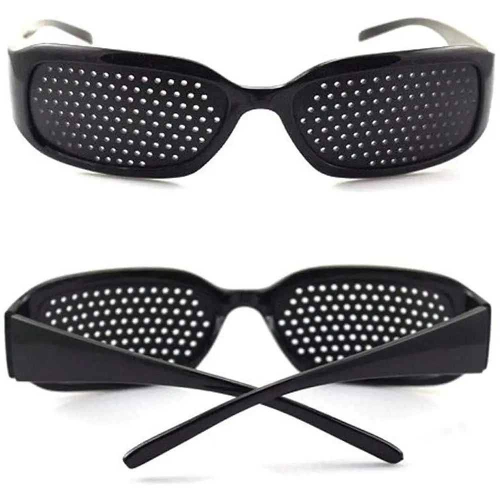 Negro Fácil de transportar La visión Mejora las gafas Mejora la vista Gafas negras Cuidado de la visión Gafas de ejercicio Gafas Camping Unisex