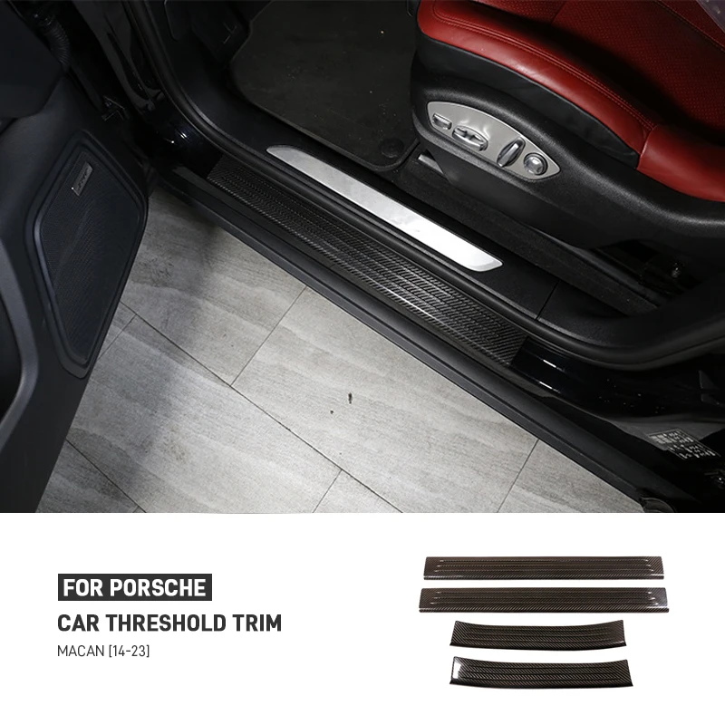 

Для Porsche Macan 2014-2023 настоящее углеродное волокно, накладка на порог автомобиля, педаль, порог, накладка, наклейки, аксессуары