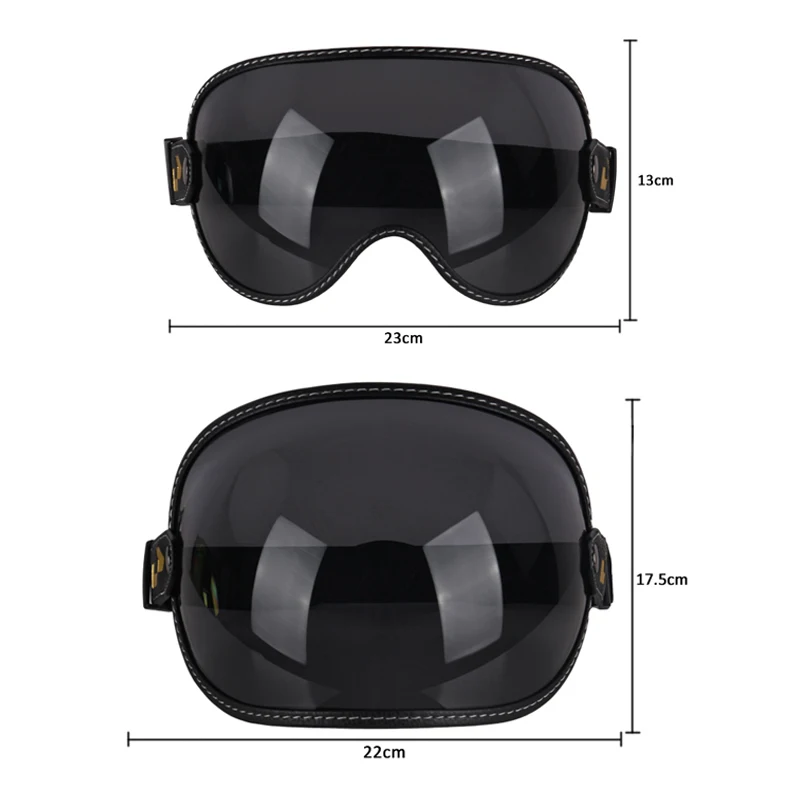 Uchoose gafas Retro para motocicleta, visera de burbuja Universal, protección UV, gafas de montar en moto Vintage, protector de lente de casco