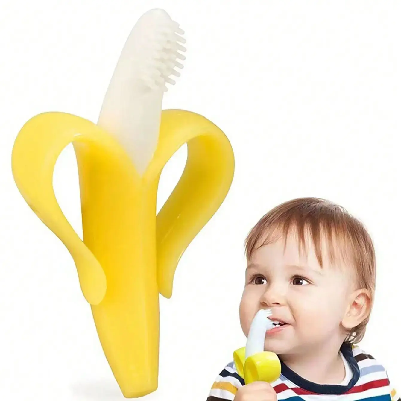 

Мягкий силиконовый детский прорезыватель-банан, молярная палочка, детская зубная щетка, игрушка для прорезывания зубов