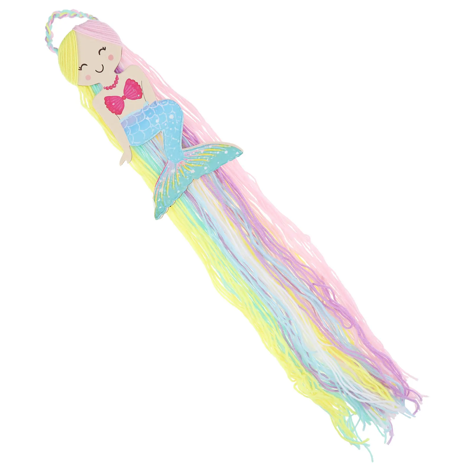 

Hair Bow Holder Organizer Mermaid Style Tassel Pendant for Bedroom Living Room Wall Hanging Decoration Kids Space