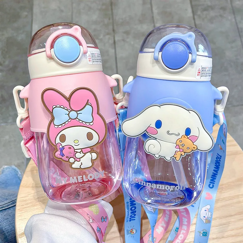 

sanrio My Melody Cinnamoroll Kuromi Pochacco Pompompurin cup Outdoor sports portable water cup Cup with lid Children's straw cup