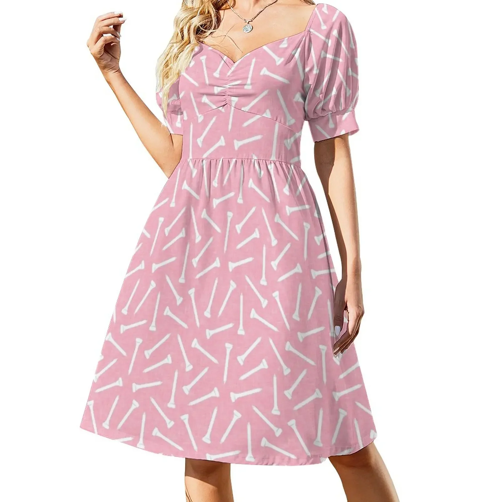 

Golf Tees - pink Short-Sleeved Dress evening dress woman birthday dress for women luxury 2025