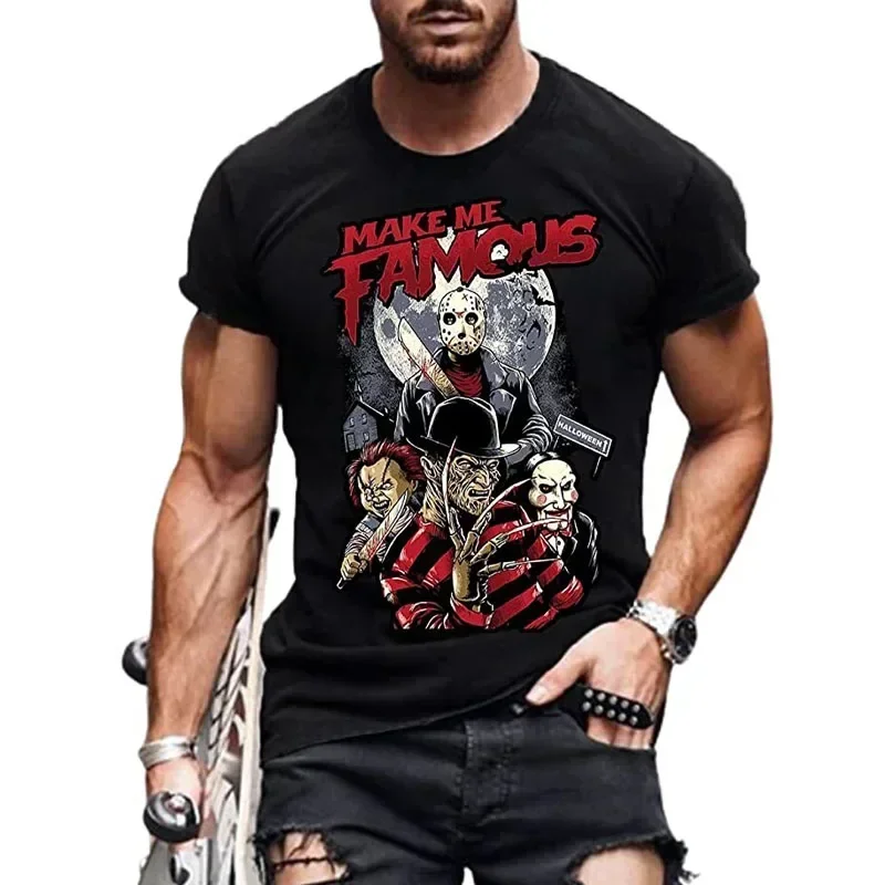 Short Sleeve Shirts Tee Top Gifts manga Mens Friends Halloween T-Shirt Michael Jason Halloween Myers Horror Scary Movies Graphic