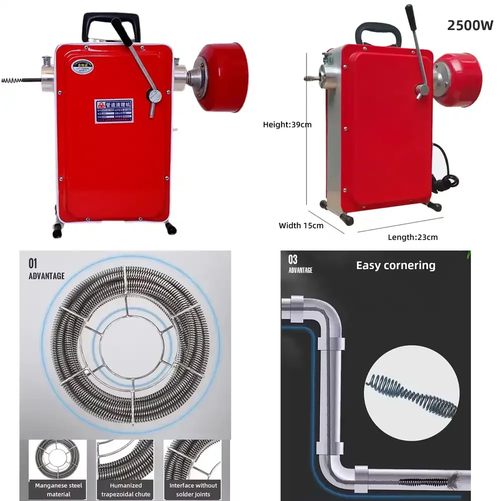 

Electric Pipe Unclogger for Household Toilet Sewer Cleaning Dredging Machine Professional Drain Unclogging Tool