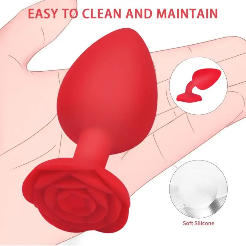 Soft Silicone Anal Plugs Rose Sex Toys for Woman Female Ana Buttplugs Annal Butplug Analplug Sexy Kit Adult Goods Tooys Man Gay