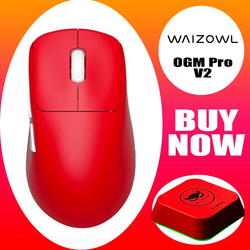 

Waizowl OGM Pro V2 Wireless Mouse 8k Three Mode Paw3950 Sensor Lightweight Gaming Mouse Ergonomics E-Sports Pc Gamer Man Gifts