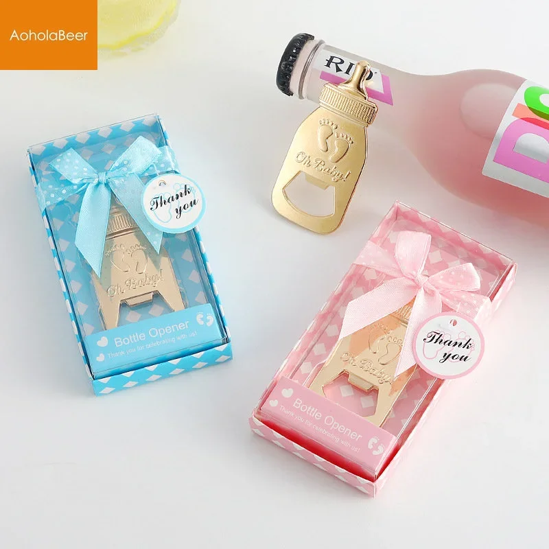 1pc Baby Foot Package Bottle Opener Gifts Baby Full Moon Birthday Party Gifts for Guests Baby Shower Milk Bottle Opener Gifts