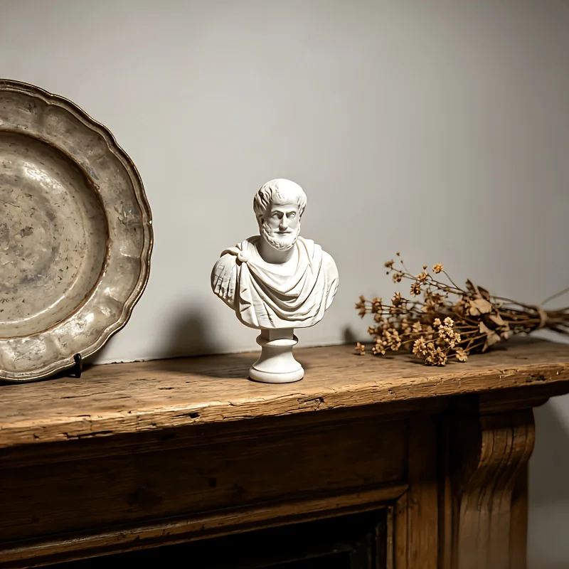 Classic Greek Philosopher Bust 3D Print Ornament Vintage Aristotle Sculpture Elegant Academic & Library Decorative Figurine Gift - view 2