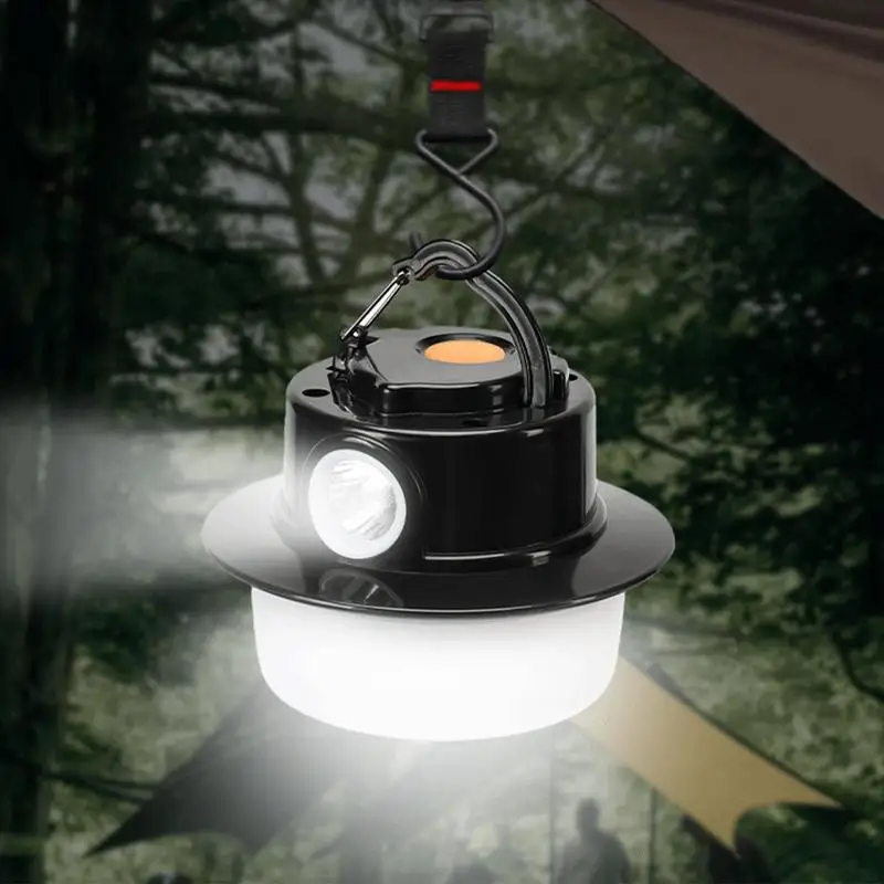 

Hangable Camping Tent Light Rechargeable LED Camping Lantern Portable With Hook Multipurpose 3 Lighting Modes Tent Lamp For