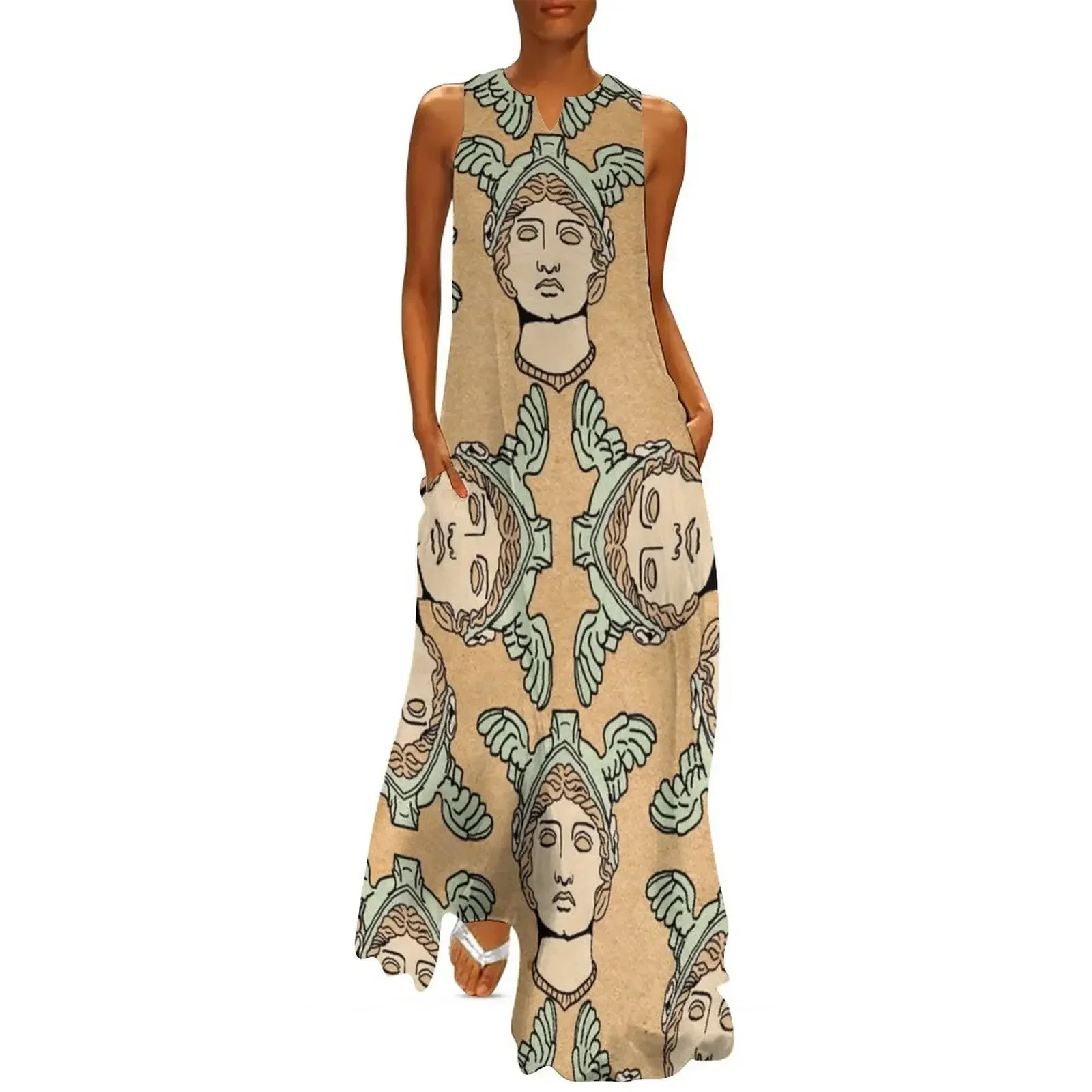 

Roman Long Dress elegant chic wedding evening dresses dresses summer sexy short dresses daring long sleeve dress Dress