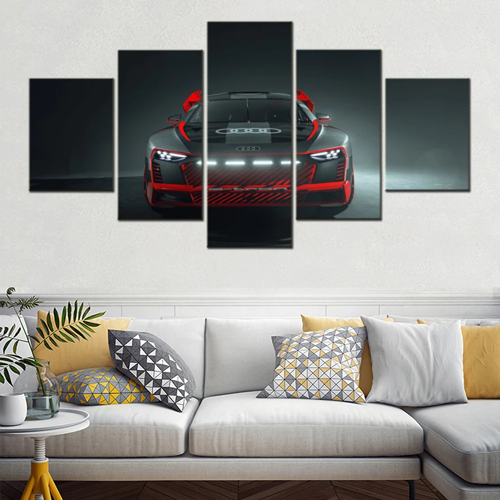 

5 Pieces Canvas Art Audi S1 Car Wallpaper For Living Room Wall Picture Print Bedroom Mural Modular Home Decoration Framework