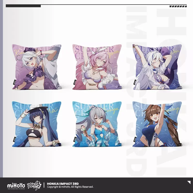 

Sunsyea Honkai Impact 3rd Official Merch miHoYo Original Authentic Summer Series Pillow Elysia Raiden Mei Misfeln Kiana Bronya