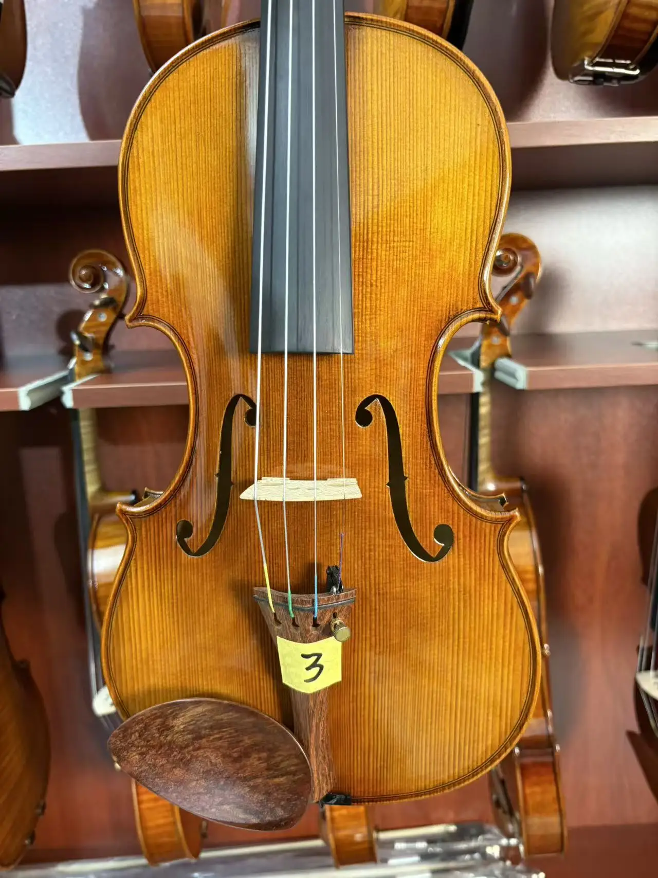 European Wood  Aged Wood Guarneri Paganini 4/4 Handmade Violin Flamed Grain Nice Sweet Sound Solid Spruce Maple