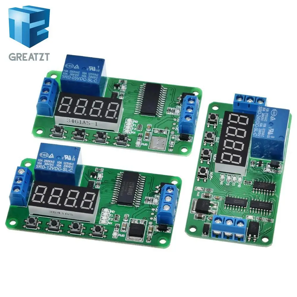 GREATZT  CE030 DC 5V 12V 24V Multifunction Delay Relay Time Switch Turn on/off PLC Module