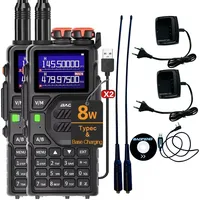 2x Baofeng UV-K5 PLUS Walkie Talkie Multi Band Wireless Copy Frequency 999Channels NOAA FM Type-C Long Range Two Way Ham Radio