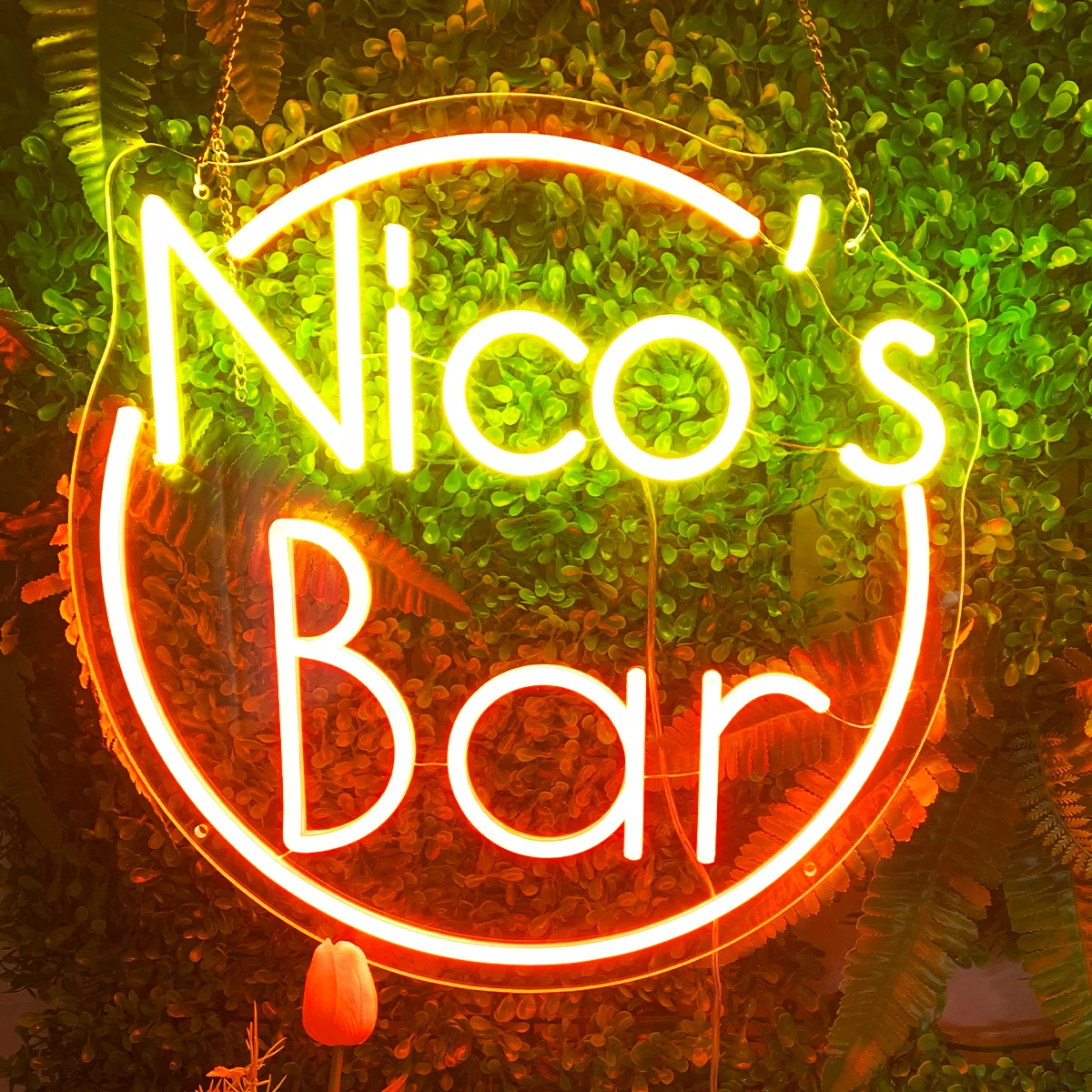 Nico's Bar-letrero de neón personalizado para club nocturno, letrero KTV, decoración interior de habitación, luz de ambiente, iluminación de ambiente