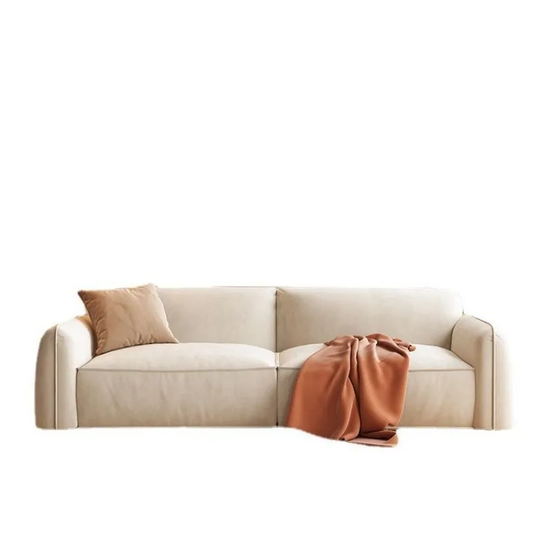 

Japanese retro down fabric sofa cat claw cloth Nordic modern simple two or three people small apartment