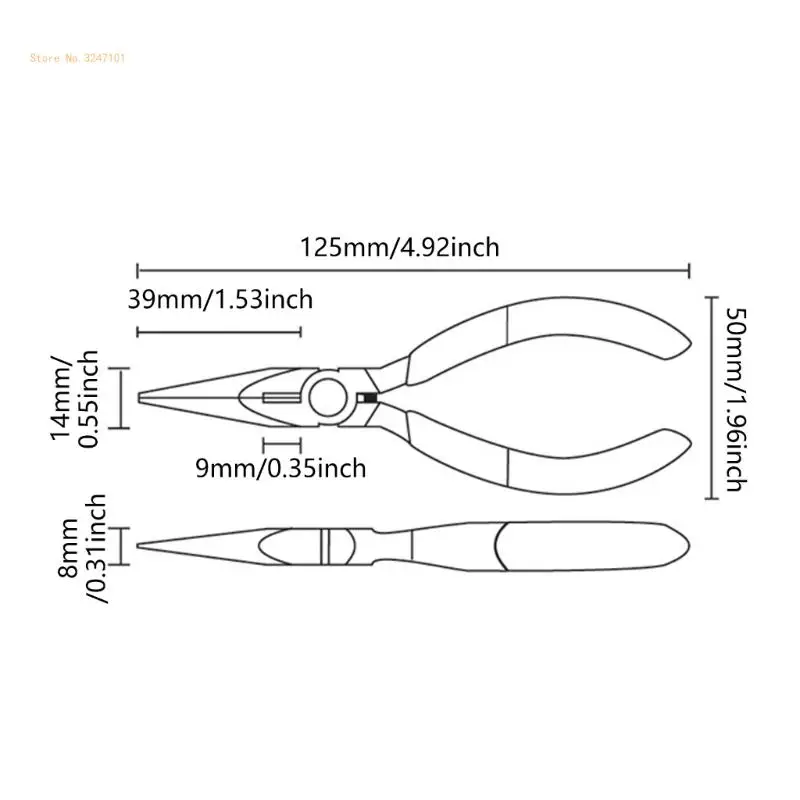 4.5 Inch Mini Precisions Needle Nose Pliers with & polishes Body Multipurpose Manual Tool for DIY & Repair Dropship