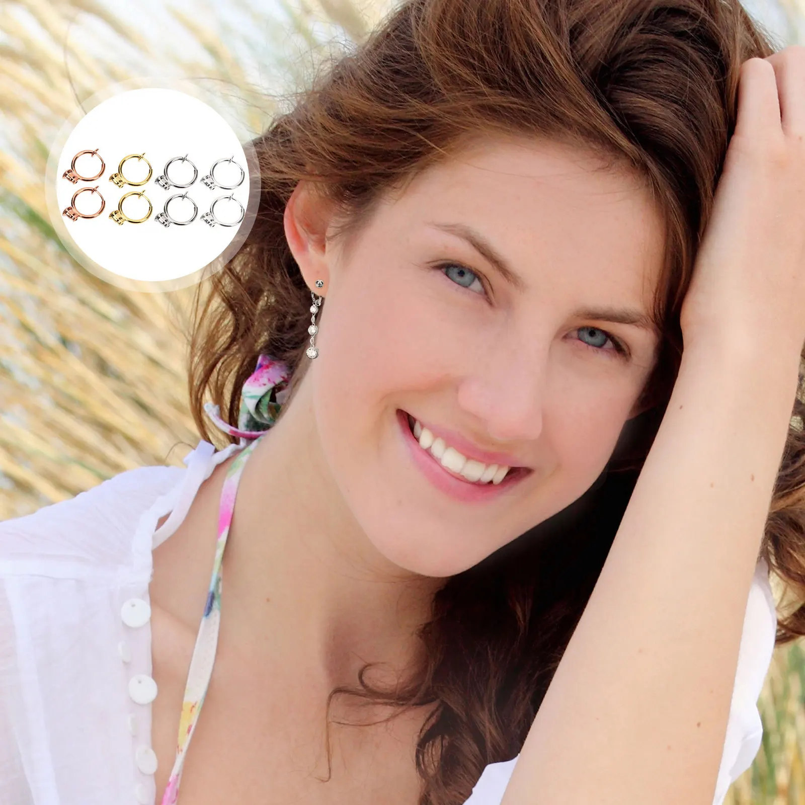 

Jewelry Making Earring Components Clip On Backs Converter for Non Pierced Ears Rose Gold Findings Accessories Earring Clips