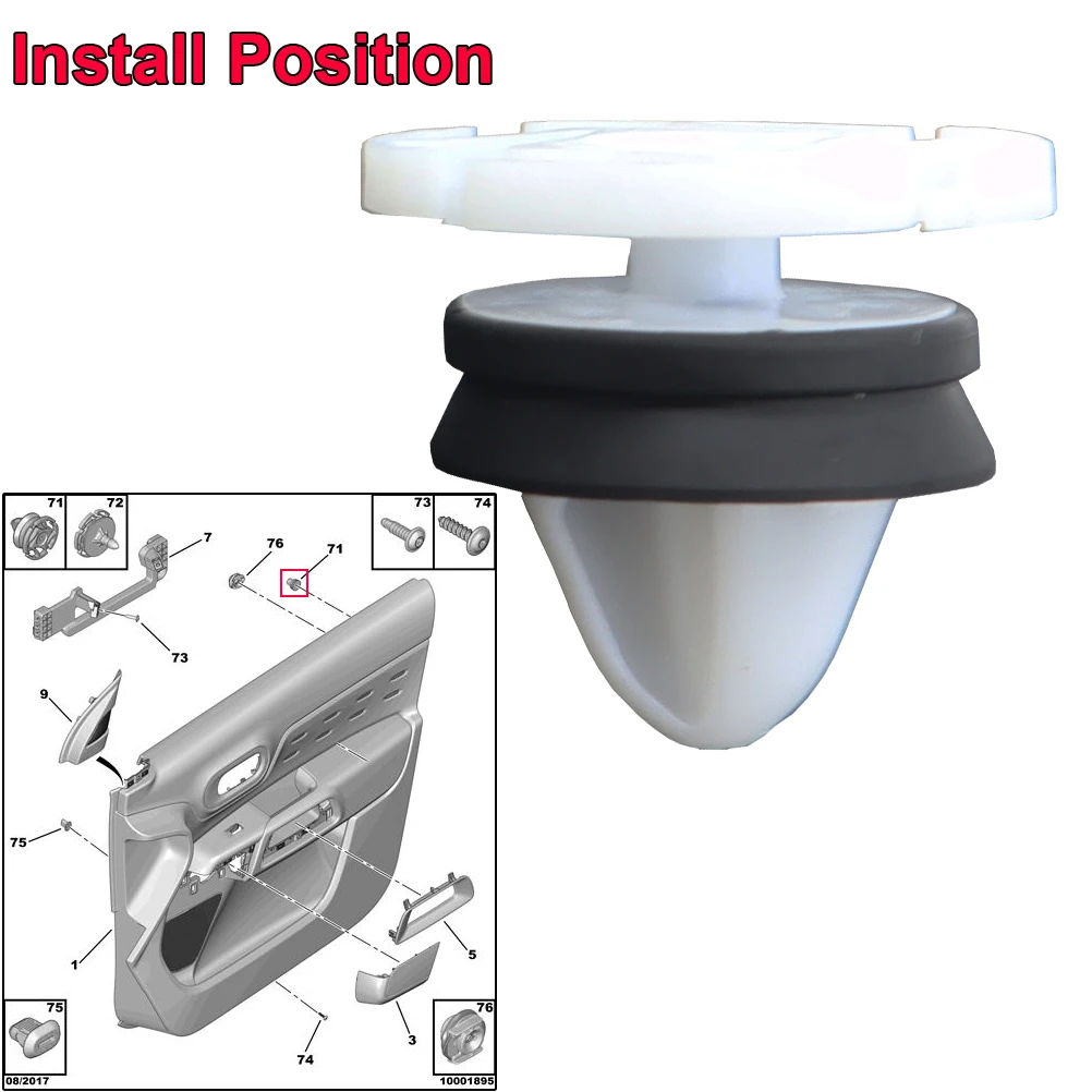 Retenedores de montaje para puerta de coche, Clips de ajuste de tarjeta Interior para Peugeot Citroen Renault OE # 9345ZN, 20 unidades