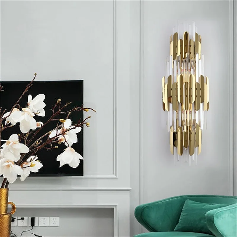 ·SOFEINA Crystal Wall Lamp Contemporary LED Indoor Sconces Light Fixtures Decorative For Home Bedroom