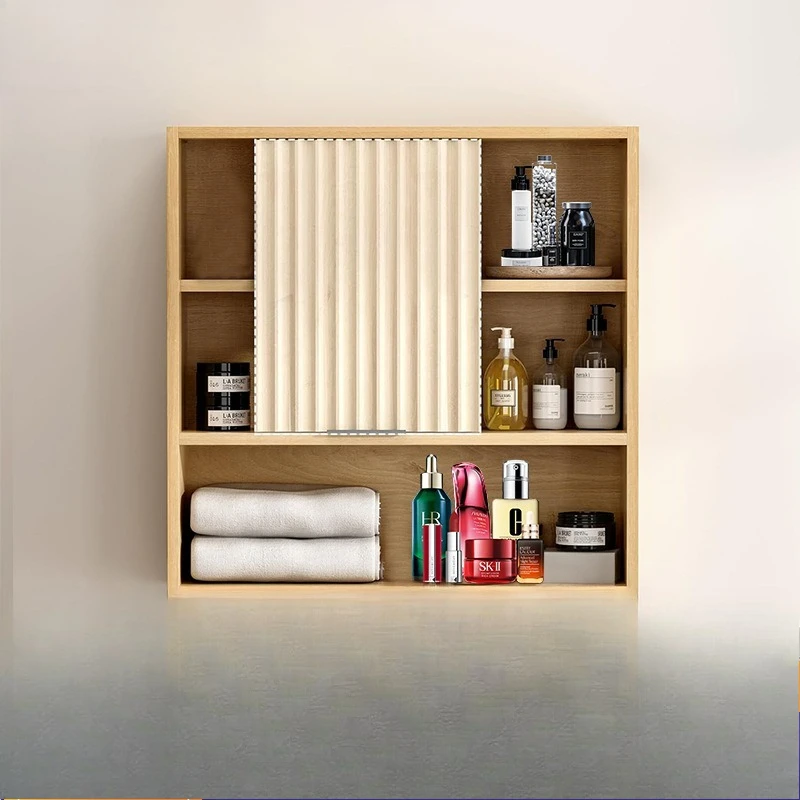 

Toilet storage Wall-mounted bathroom decoration Simple storage rack with towel rack Wall storage Bathroom cabinet Half open