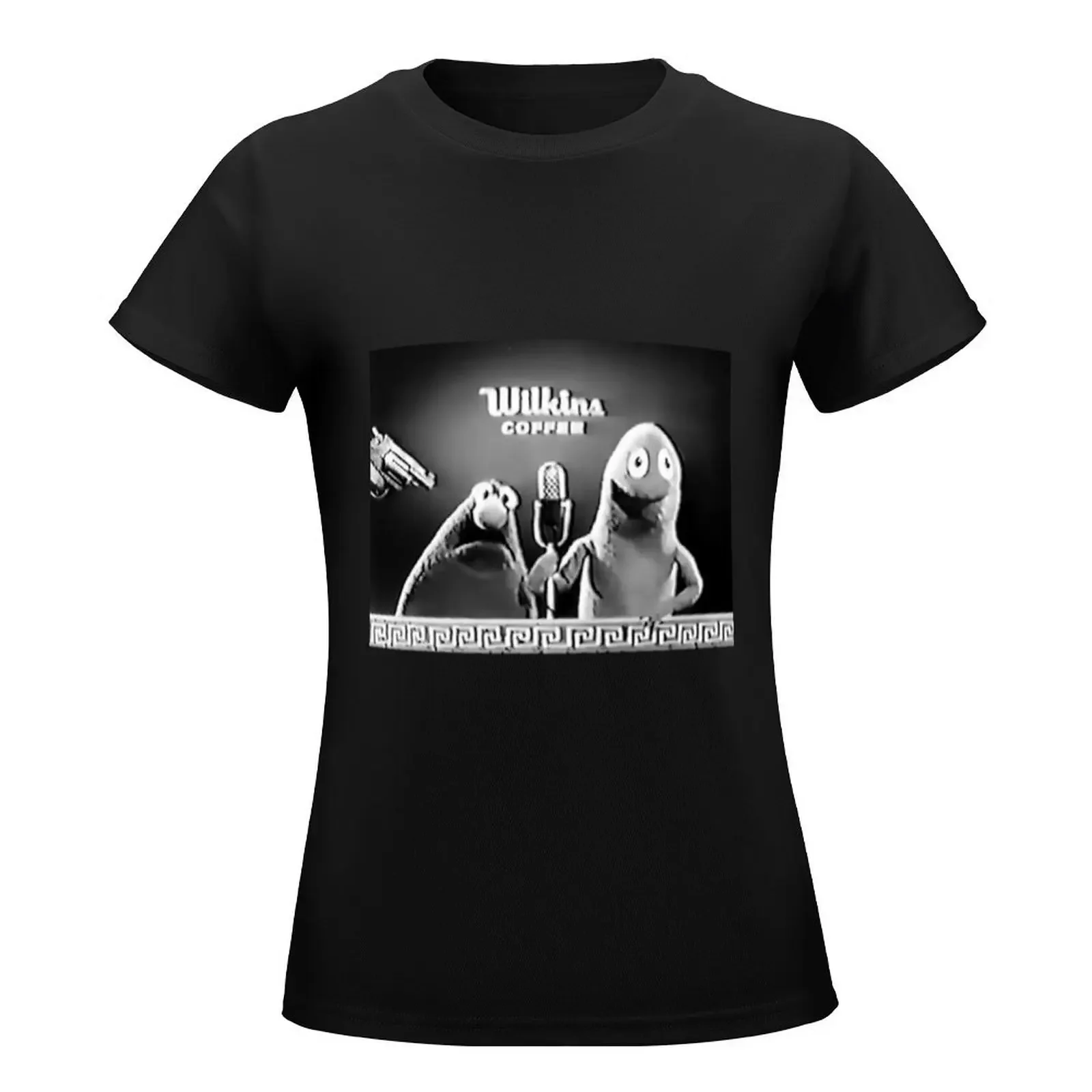 Wilkins coffee b&w T-Shirt anime clothes Blouse tees lady clothes t-shirt dress for Women long