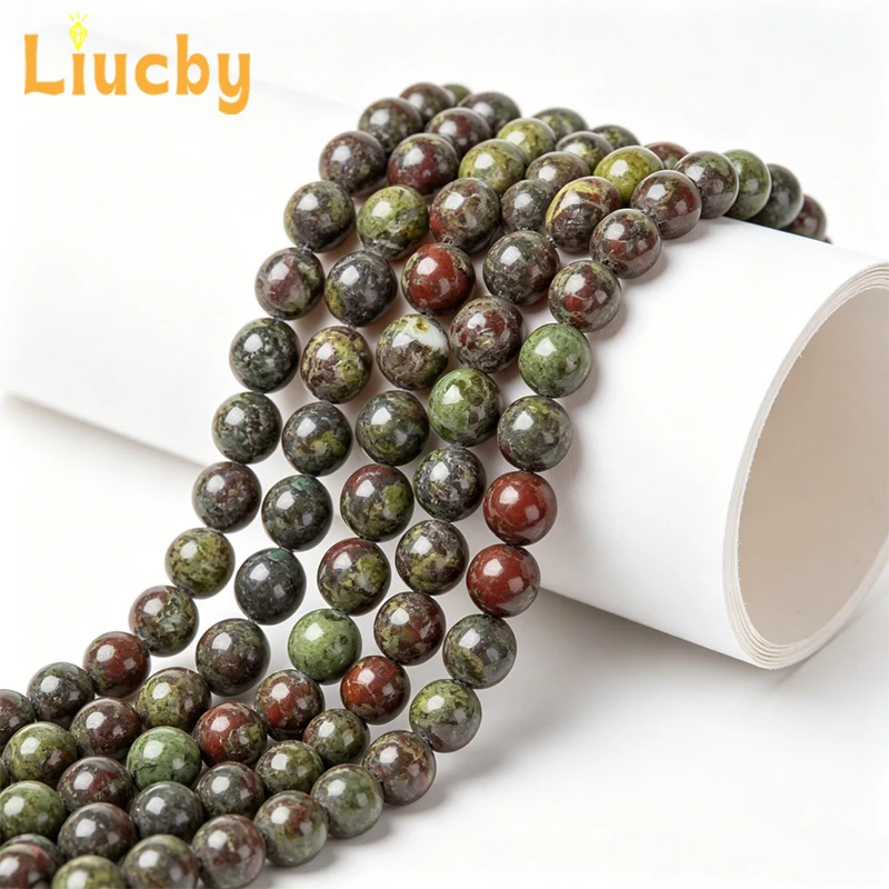 Natural Dragon Blood Jasper Round Beads Loose Gemstone Beads for Jewelry Making DIY Bracelet Necklace 6mm 8mm 10mm 15inch Strand