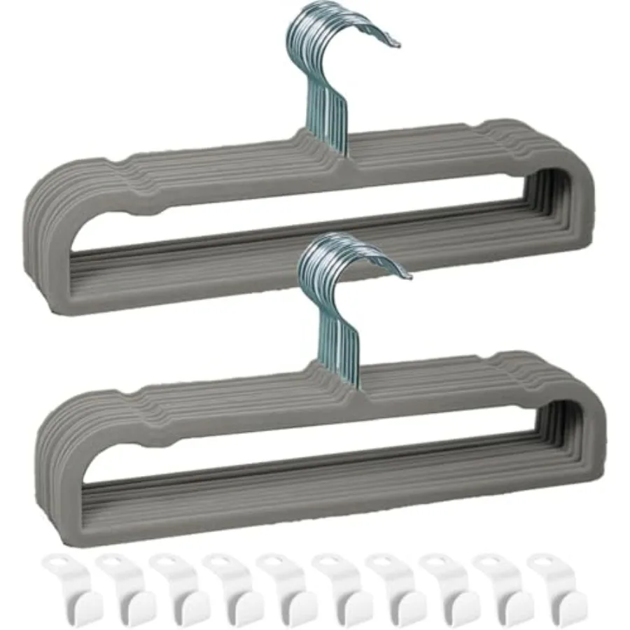 

Velvet Hangers Non Slip - 20 Pack Pants Hangers for Closet - Thin Space Saving Clothes Hanger - Strong Durable Jean Perchas wit