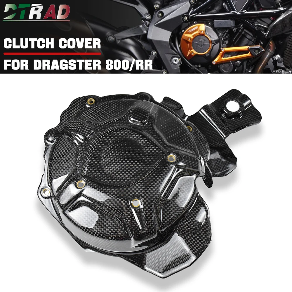 For MV Agusta Dragster 800 RR/R/RC Carbon Fiber Clutch Cover Motorcycle Engine Case Protection Cover Fairing kits Plain Gloss