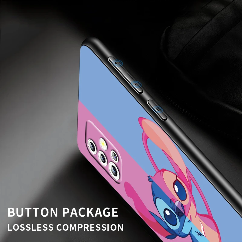 Stitch Disney Little Monster Phone Case For Samsung A73 A72 A71 A53 A52 A51 A42 A34 A33 A32 A23 A22 A21 A14 A13 A04 A03 5G Black